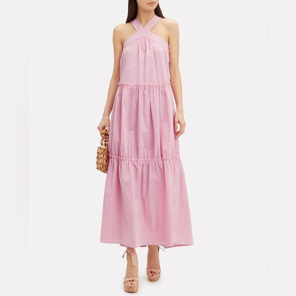 NOTES DU NORD Kyle Stripe Maxi Dress Size L (40) - Picture 4 of 9